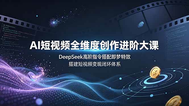 (19153期)AI短视频全维度创作进阶大课,DeepSeek高阶指令搭配即梦特效,搭建短视频变现闭环体系-研习库