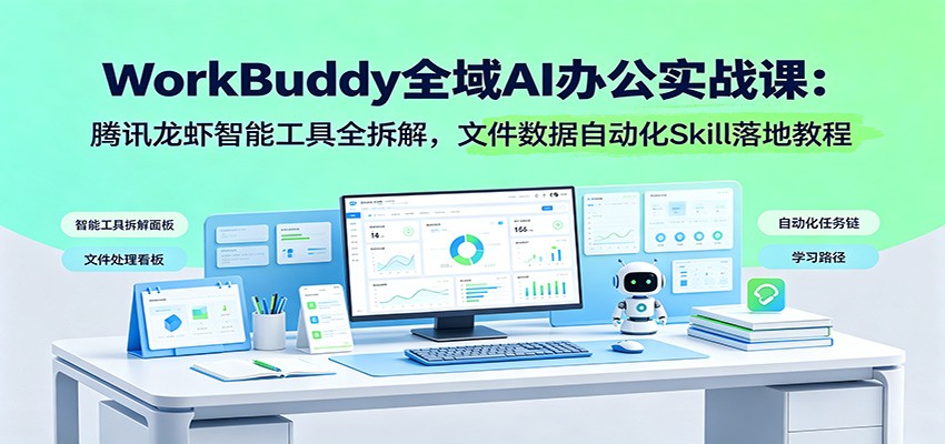 WorkBuddy全域AI办公实战课:腾讯龙虾智能工具全拆解,文件数据自动化Skill落地教程-研习库