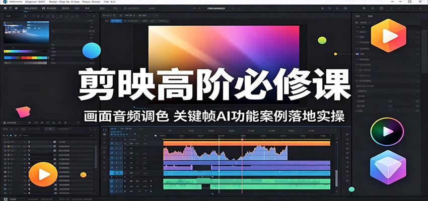 剪映高阶必修课：画面音频调色，关键帧AI功能案例落地实操-研习库