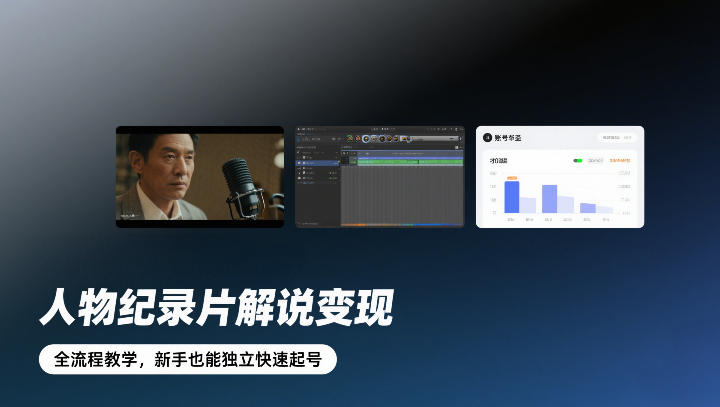 人物纪录片解说变现，全流程教学，新手也能独立快速起号-研习库