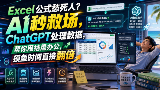 Excel公式愁死人？AI秒救场，ChatGPT处理数据，帮你甩枯燥办公，摸鱼时间直接翻倍【原创双语字幕】-研习库