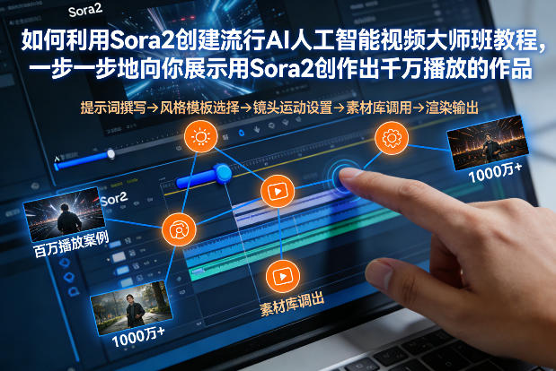 如何利用Sora2创建流行AI人工智能视频大师班，一步一步地向你展示用Sora2创作出千万播放的作品-研习库