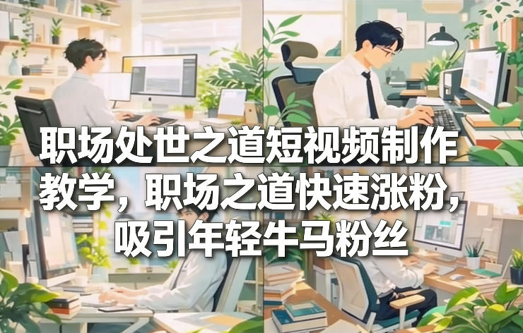 职场处世之道短视频制作教学，职场之道快速涨粉，吸引年轻牛马粉丝-研习库