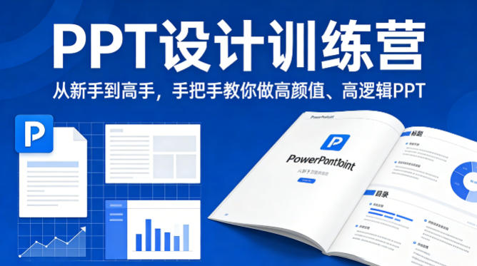 PPT设计训练营，从新手到高手，手把手教你做高颜值、高逻辑PPT-研习库