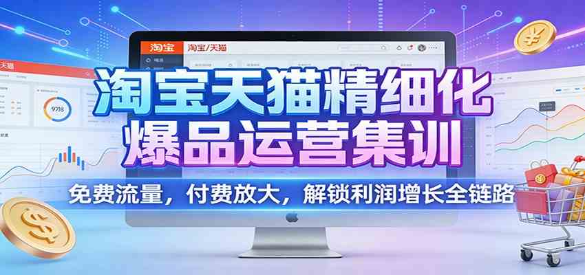 淘宝天猫精细化爆品运营集训:免费流量,付费放大,解锁利润增长全链路-研习库