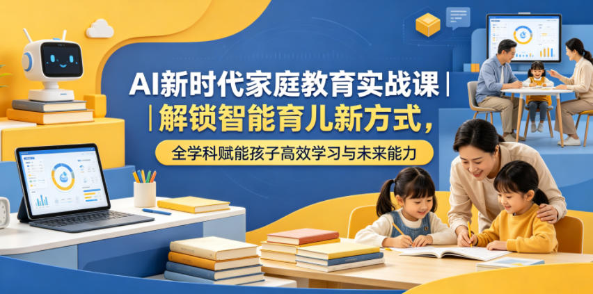 AI新时代家庭教育实战课|解锁智能育儿新方式,全学科赋能孩子高效学习与未来能力-研习库