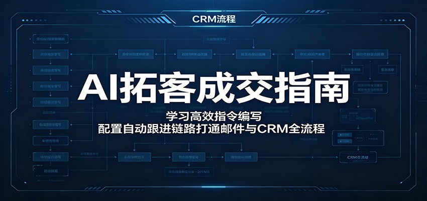 AI拓客成交指南：学习高效指令编写，配置自动跟进链路打通邮件与CRM全流程-研习库