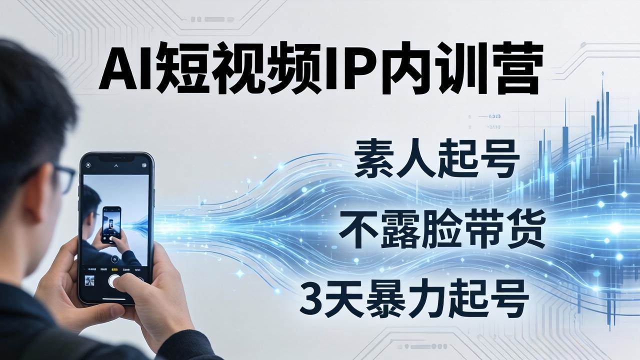 (19208期)2026AI短视频IP内训营-更新:从素人起号到不露脸带货,3天暴力起号全流程拆解-研习库