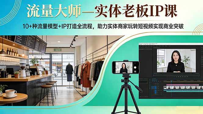 （17638期）流量大师—实体老板IP课：10+种流量模型+IP打造全流程，助力实体商家玩转短视频实现商业突破-研习库