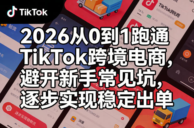 2026从0到1跑通TikTok跨境电商，避开新手常见坑，逐步实现稳定出单-研习库
