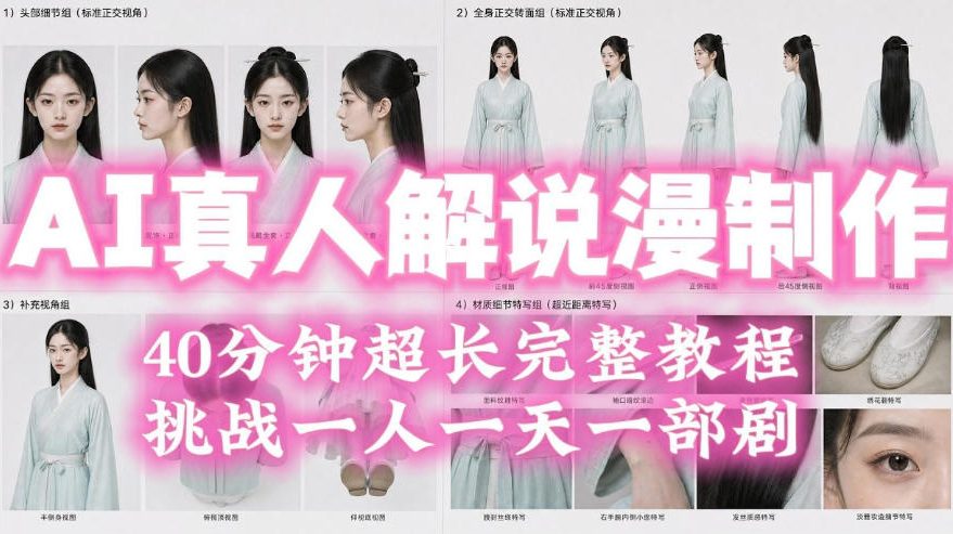 2026年AI真人解说漫剧自动批量化制作教程,40分钟超长完整,自动批量化制作,挑战一人一天一部剧!-研习库