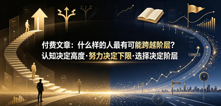 付费文章：什么样的人最有可能跨越阶层？认知决定高度·努力决定下限·选择决定阶层-研习库