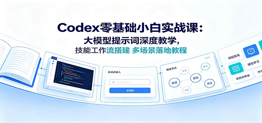 Codex零基础小白实战课:大模型提示词深度教学,技能工作流搭建多场景落地教程-研习库