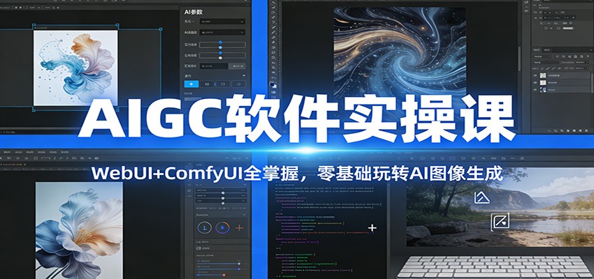 AIGC软件实操课:WebUI+ComfyUI全掌握,零基础玩转AI图像生成-研习库