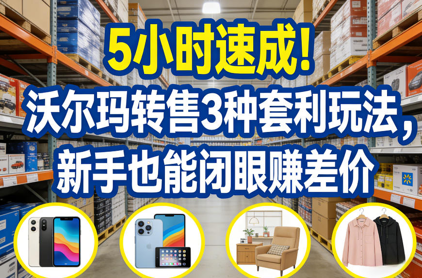 5小时速成!沃尔玛转售3种套利玩法,新手也能闭眼賺差价-研习库