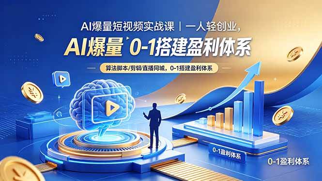（18652期）AI爆量短视频实战课｜一人轻创业，算法脚本剪辑直播同城，0-1搭建盈利体系-研习库