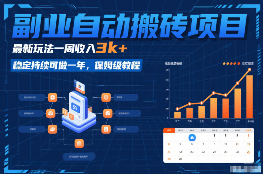副业自动搬砖项目，最新玩法一周收入3k+，稳定持续可做一年，保姆级教程【揭秘】-研习库