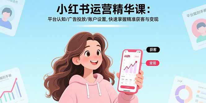 （15795期）小红书运营精华课：平台认知/广告投放/账户设置,快速掌握精准获客与变现-研习库