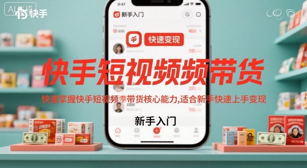 快手短视频带货，快速掌握快手短视频带货核心能力，适合新手快速上手变现-研习库