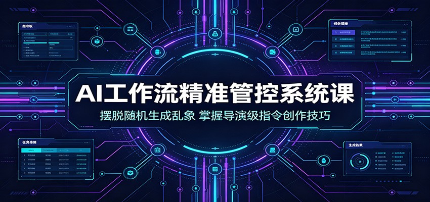 AI工作流精准管控系统课:摆脱随机生成乱象,掌握导演级指令创作技巧-研习库