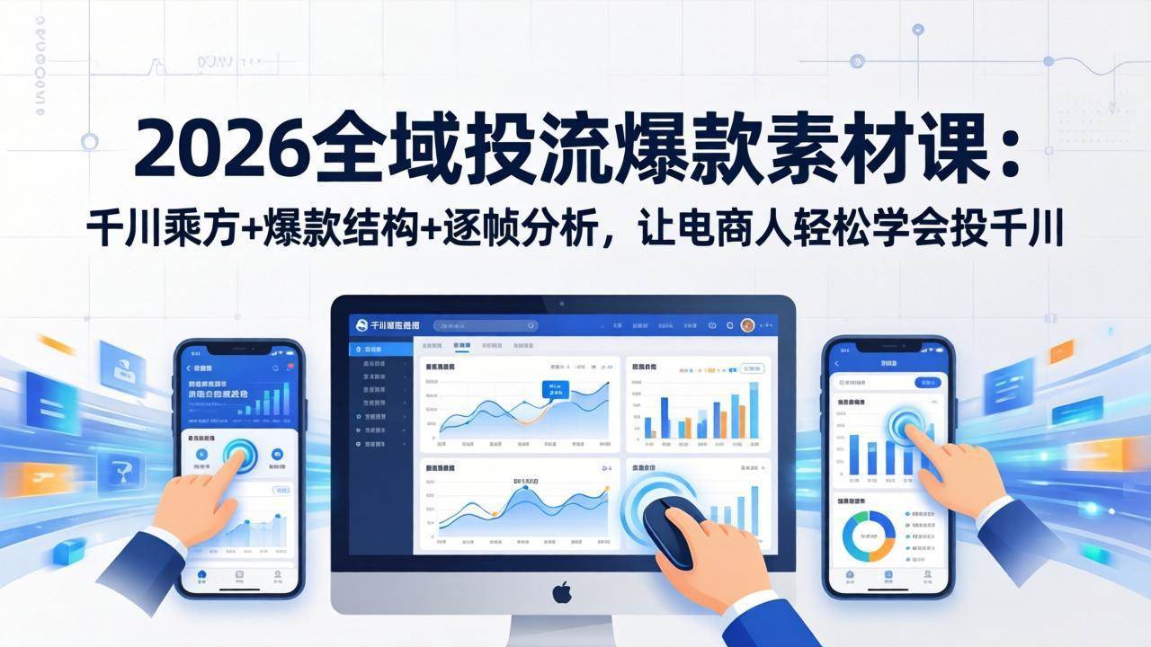 （17705期）2026全域投流爆款素材课：千川乘方+爆款结构+逐帧分析，让电商人轻松学会投千川-研习库