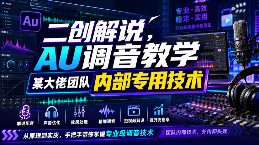 二创解说AU调音教学,某大佬团队内部专用技术-研习库