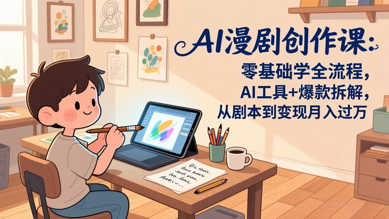 (17519期)AI漫剧创作课:零基础学全流程,AI工具+爆款拆解,从剧本到变现月入过万-研习库