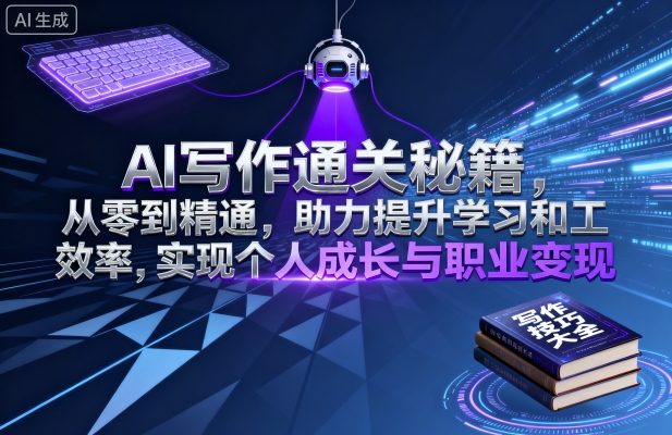 AI写作通关秘籍，从零到精通，助力提升学习和工作效率，实现个人成长与职业变现-研习库