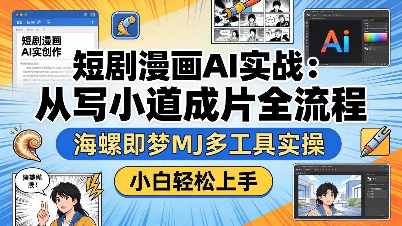 （17945期）短剧漫画AI实战：从写小说到成片全流程，海螺即梦MJ多工具实操，小白轻松上手-研习库