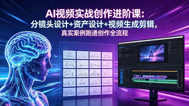 （18596期）AI视频实战创作进阶课：分镜头设计+资产设计+视频生成剪辑，真实案例跑通创作全流程-研习库