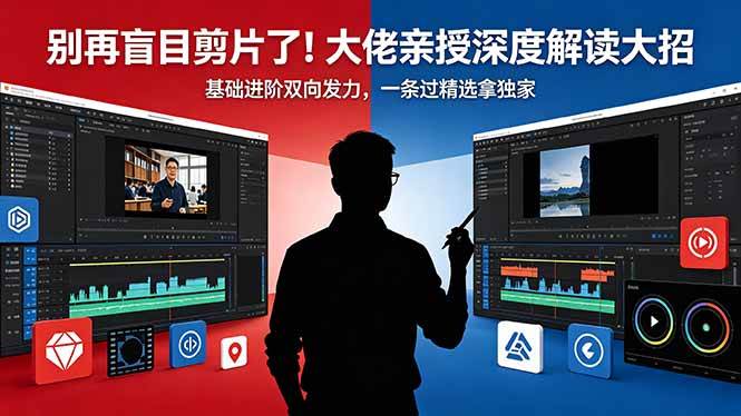 （18384期）别再盲目剪片了！大佬亲授深度解读大招，基础进阶双向发力，一条过精选拿独家-研习库