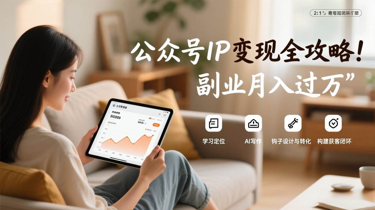 （17275期）公众号IP变现全攻略，学习定位、AI写作、钩子设计与转化，构建获客闭环，副业月入过万-研习库