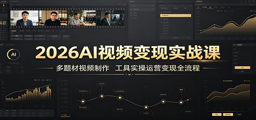2026AI视频变现实战课：多题材视频制作，工具实操运营变现全流程-研习库