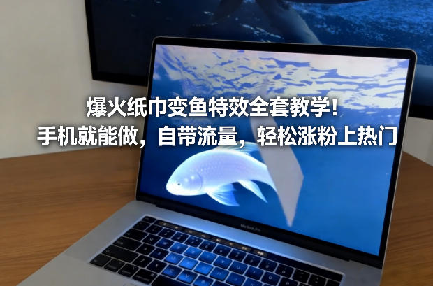 爆火纸巾变鱼特效全套教学！手机就能做，自带流量，轻松涨粉上热门-研习库