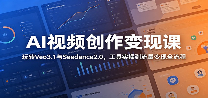 AI视频创作变现课:玩转Veo3.1与Seedance2.0,工具实操到流量变现全流程-研习库