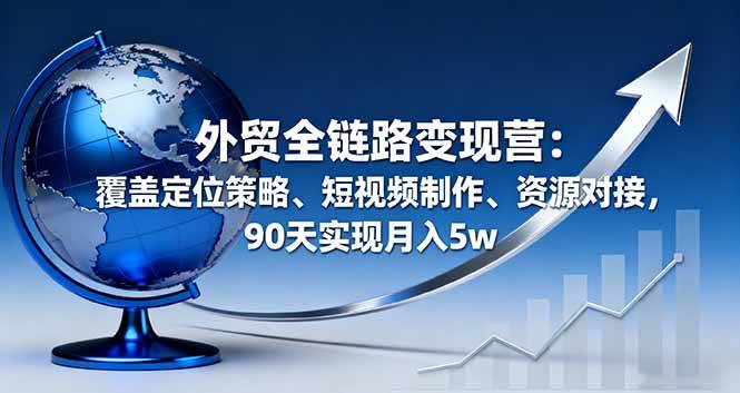 图片[1]-（16173期）外贸全链路变现营：覆盖定位策略、短视频制作、资源对接，90天实现月入5w-研习库