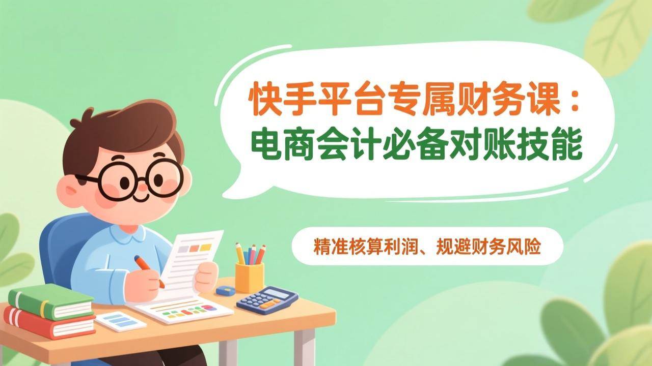 （17167期）快手平台专属财务课：电商会计必备对账技能，精准核算利润、规避财务风险-研习库