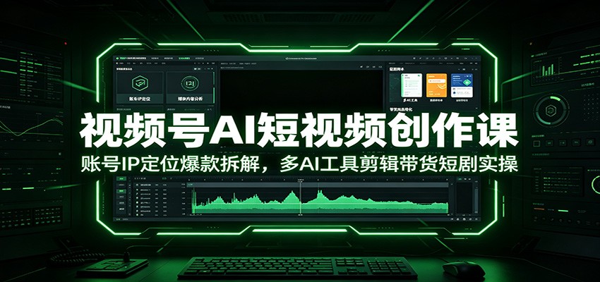 视频号AI短视频创作课:账号IP定位爆款拆解,多AI工具剪辑带货短剧实操-研习库