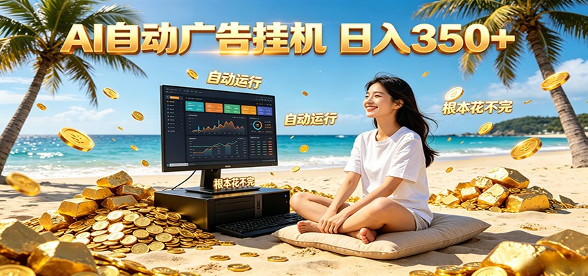 AI自动广告挂机 日入350+ 真正做到躺赚式变现,根本花不完!-研习库
