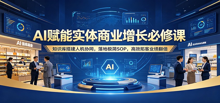 AI赋能实体商业增长必修课：知识库搭建人机协同，落地极简SOP，高效拓客业绩翻倍-研习库