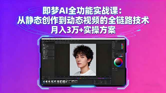 图片[1]-（16053期）即梦AI全功能实战课：从静态创作到动态视频的全链路技术 月入3万+实操方案-研习库