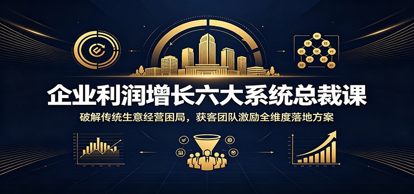 企业利润增长六大系统总裁课:破解传统生意经营困局,获客团队激励全维度落地方案-研习库
