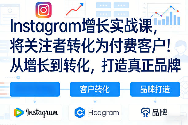 Instagram增长实战课，将关注者转化为付费客户！从增长到转化，打造真正品牌（双语字幕）-研习库