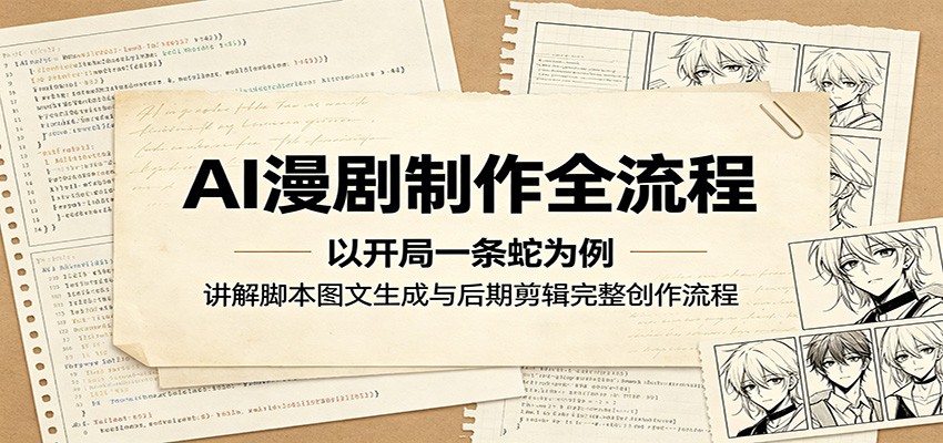 AI漫剧制作全流程：以开局一条蛇为例，讲解脚本图文生成与后期剪辑完整创作流程-研习库