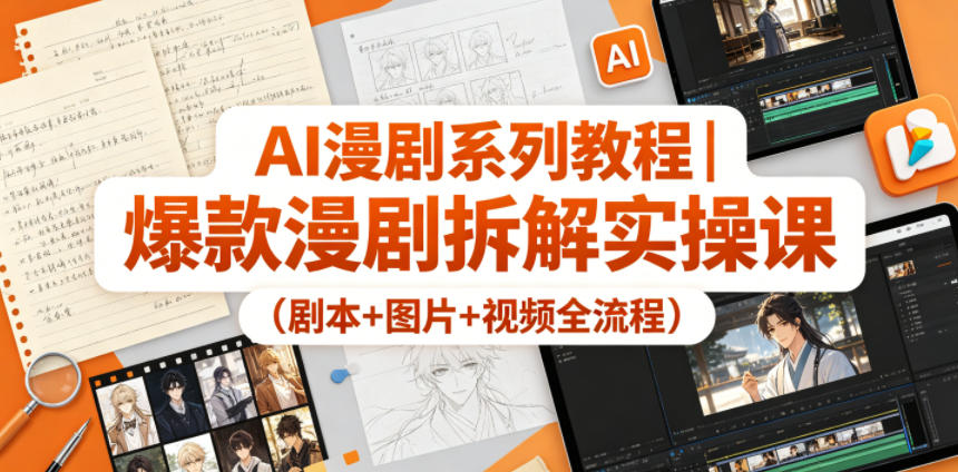 AI漫剧系列教程｜爆款漫剧拆解实操课（剧本+图片+视频全流程）-研习库