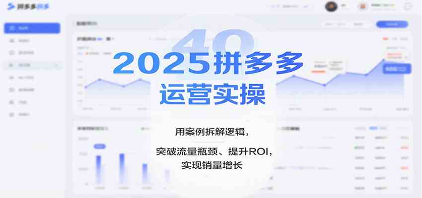 2025拼多多运营实操,用案例拆解逻辑,突破流量瓶颈、提升ROI,实现销量增长-研习库