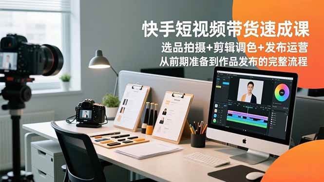 (16752期)快手短视频带货速成课,选品拍摄+剪辑调色+发布运营,从前期准备到作品发布的完整流程-研习库