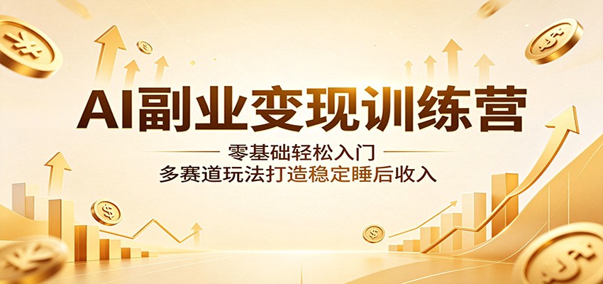 AI副业变现训练营:零基础轻松入门,多赛道玩法打造稳定睡后收入-研习库