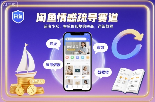 闲鱼情感疏导赛道,蓝海小众,客单价和复购率高,详细教程-研习库