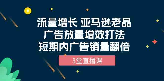 图片[1]-（10112期）流量增长 亚马逊老品广告放量增效打法，短期内广告销量翻倍（3堂直播课）-研习库